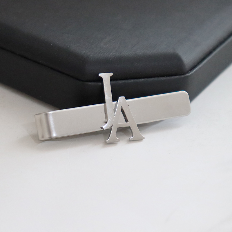 Tie Clip Silver - DIY بها بنفسك رسالة اسم نمط